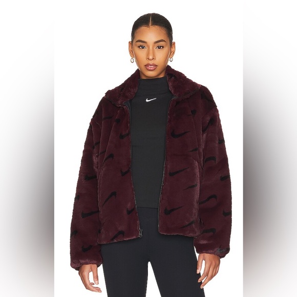 nike plush faux fur jacket